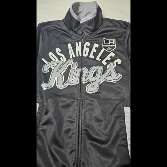 GIII Los Angeles Kings Women's Black Zip-Up Track Jacket Size Small - Picture 2 of 11